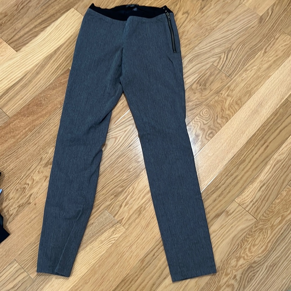 Women's Slim Straight Dress Pants in Charcoal Gray